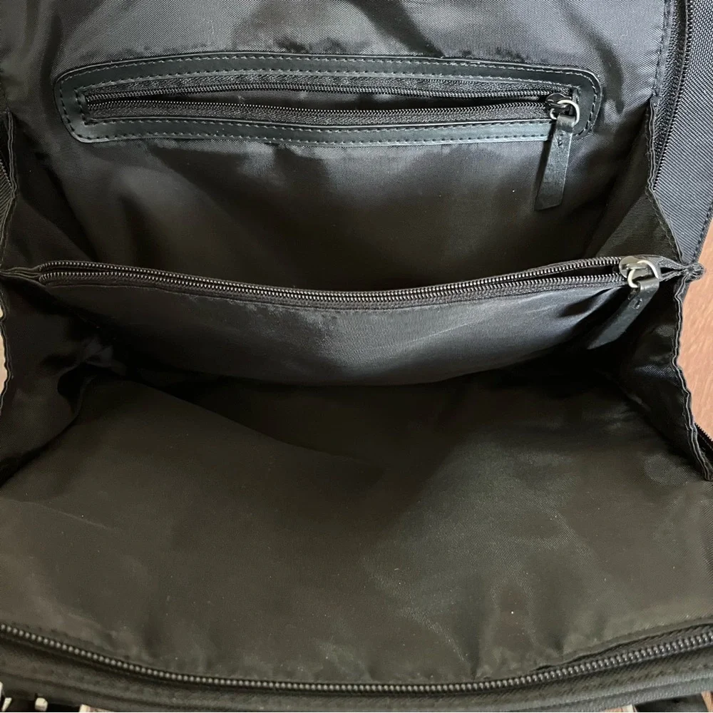 Francesco Biasia black nylon lap top work bag